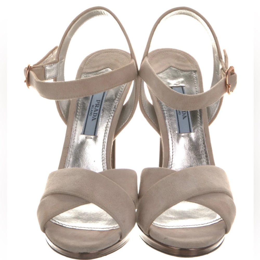 Prada Designer Vintage Suede Sandals Size 38